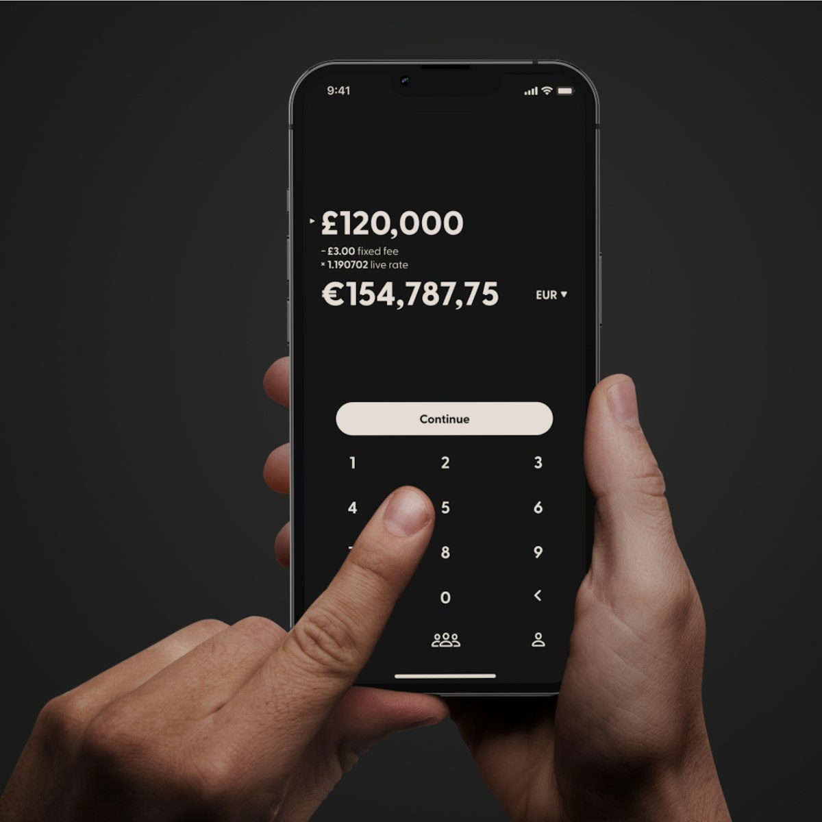 Person using a mobile banking app on a smartphone